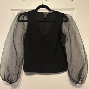AQUA brand organza sleeve dress shirt
